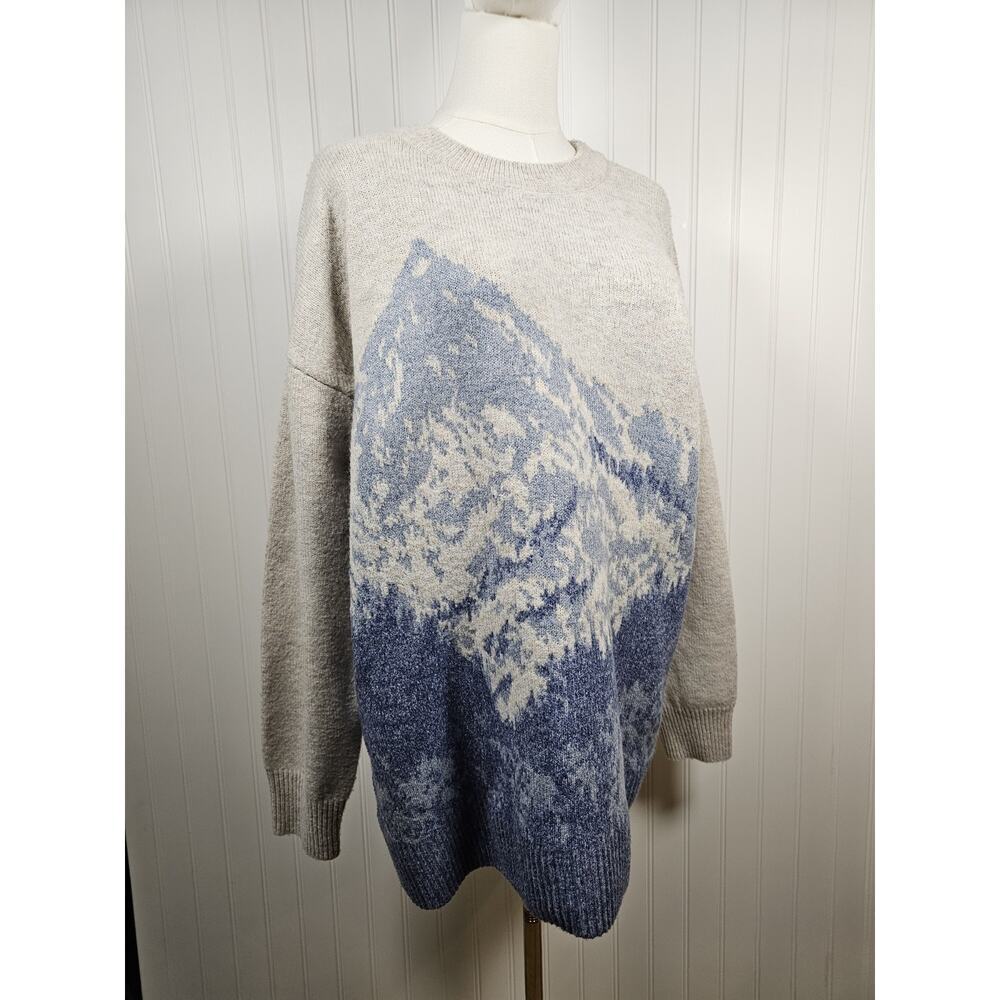 Eddie Bauer Mt. Altitude Crewneck Sweater Women's Size M Relaxed Mountain Scene